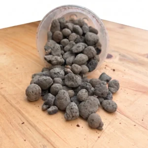 Lightweight expanded clay pebbles ideal for semi-hydroponics, propagation and improving aeration and drainage in indoor plant growing media.
